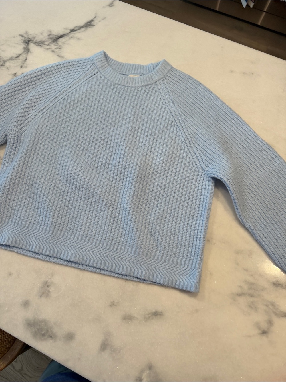 Universal Thread Light Blue Ribbed Crewneck Sweater